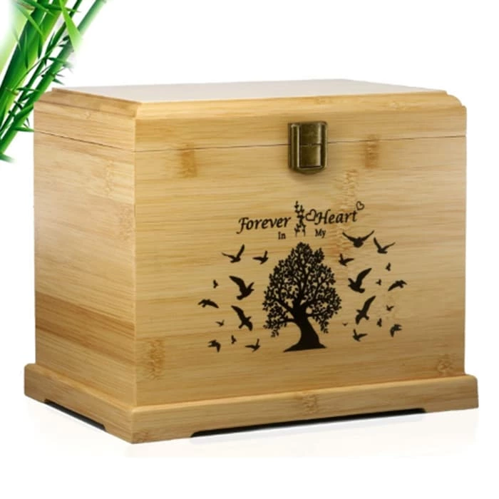 Large Artistic Funeral Bambo Urn for Adult Ashes