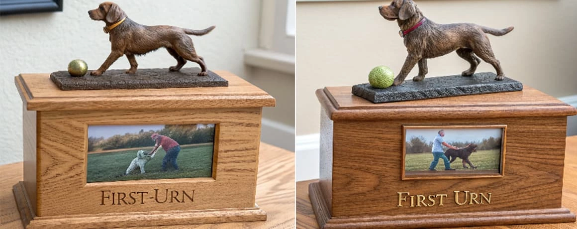 Bamboo Casket Pet Cremation Urn for Pet Dog Ashes