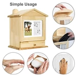 Pet Cat & Dog Cremation Urn House, Bamboo Pet Urn