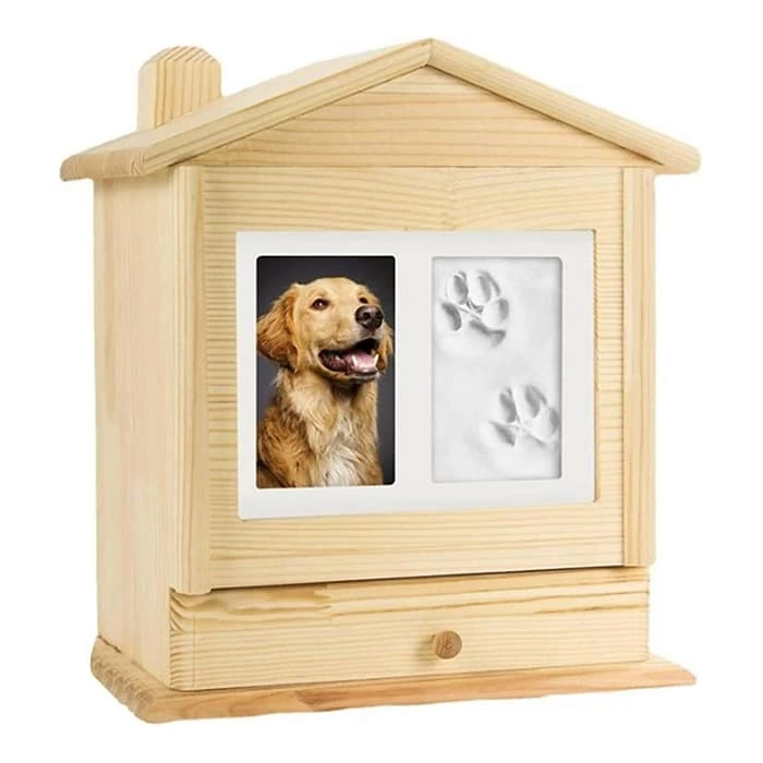 Wooden Cat Urn, Small Wooden Urns for Ashes
