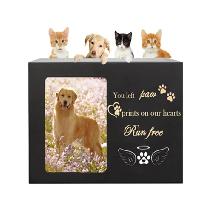 Large Dog Urn for Ashe, Solid Wood Keepsake Cremation Urn