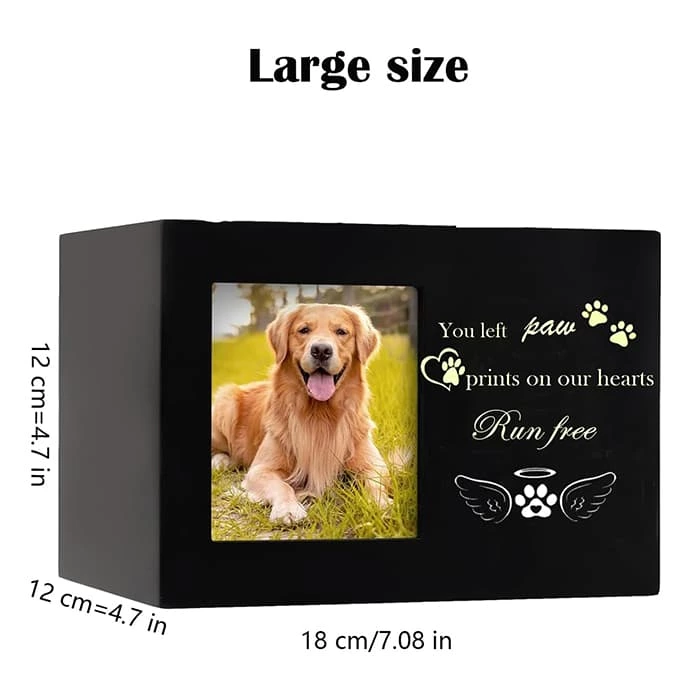 Large Dog Urn for Ashe, Solid Wood Keepsake Cremation Urn