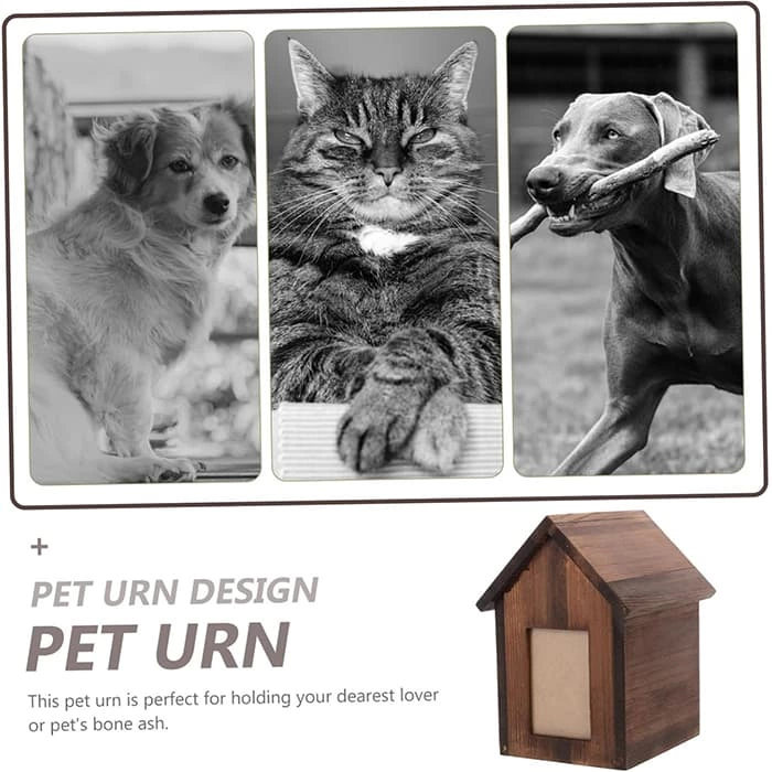 Wooden Keepsake Urns, Pet Memorial House Urn for Cat, Dog, another Pet Animals