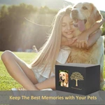 Keepsake Cremation Urn, Funeral Cremation Urn, Tree Life Design Brass Metal Dog Memorial Photo Frame