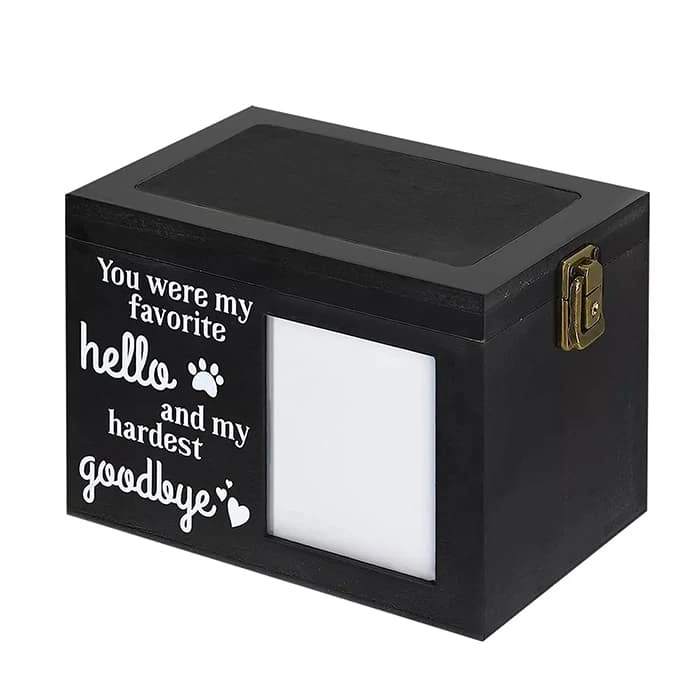 MDF Pet Memorial Urn with Writable Blackboard, Keepsake Cremation Urn for Dog /Cat