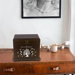 Medium Dog Urn for Ashes, and Personalized Pet Memorial Wood Pet Ash Urn for Dog