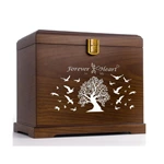 Medium Dog Urn for Ashes, and Personalized Pet Memorial Wood Pet Ash Urn for Dog