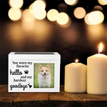Keepsake Cremation Urn with small Black Board,  Key&Lock, Photo Frame Urn for Pet Ashes
