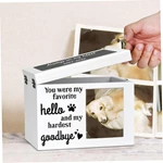Keepsake Cremation Urn with small Black Board,  Key&Lock, Photo Frame Urn for Pet Ashes