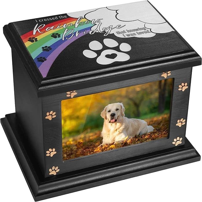 Personalized Pet Memorial Wood Pet Ash Urn, Unique Cremation Urns