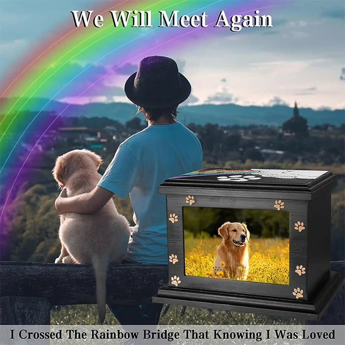 Personalized Pet Memorial Wood Pet Ash Urn, Unique Cremation Urns