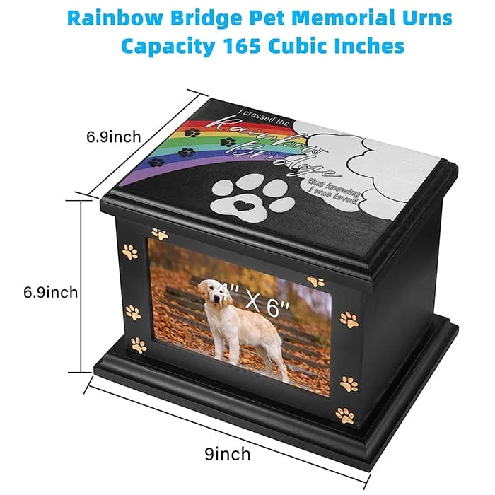 Personalized Pet Memorial Wood Pet Ash Urn, Unique Cremation Urns