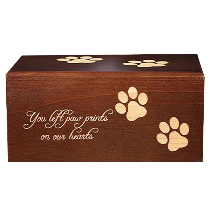 Pet Casket Brass Paw Pattern, Pet Keepsake Casket