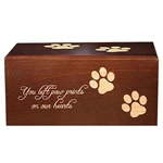 Pet Casket Brass Paw Pattern, Pet Keepsake Casket