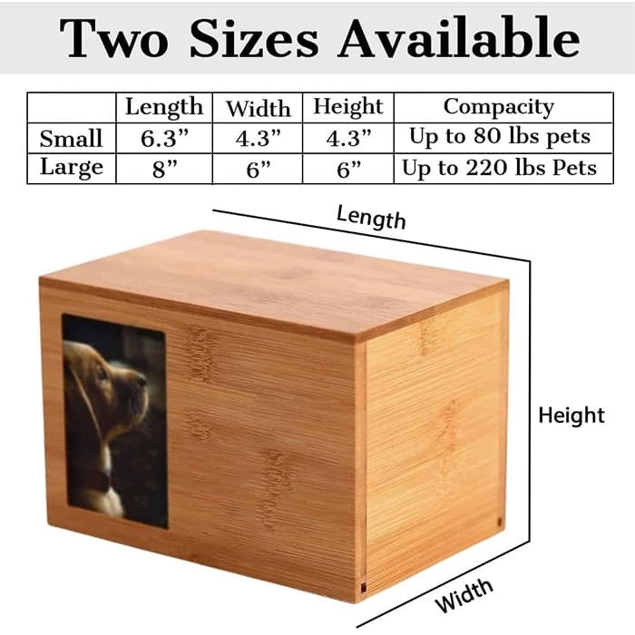 Bamboo Pet Urn,  Keepsake Urns Photo Box