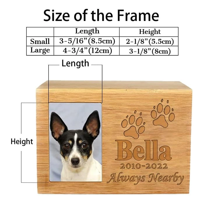 Bamboo Pet Urn,  Keepsake Urns Photo Box