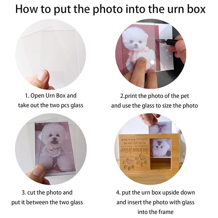 Bamboo Pet Urn,  Keepsake Urns Photo Box