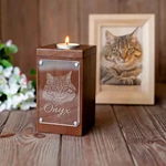 Wooden Cat Urn, Small Wooden Urns for Ashes