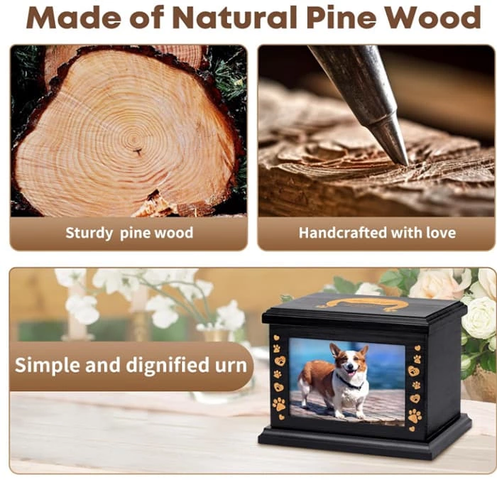 Keepsake Cremation Urn, Wooden Pet Urn for dog-cat Ashes