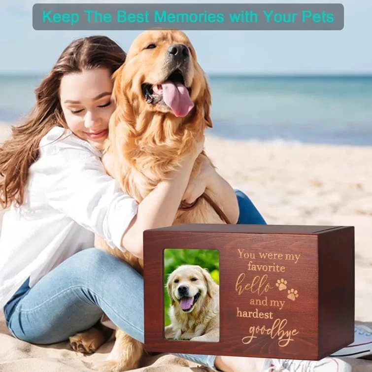 Pet Cremation Urn with Photo Frame, Cedar Memorial Urn Diy Pattern and Levave Farewell Message