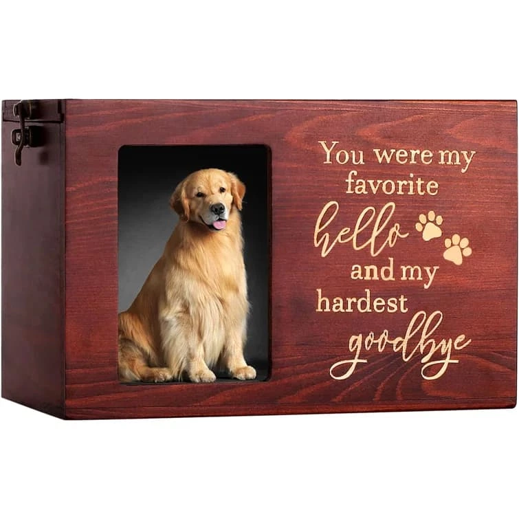 Pet Cremation Urn with Photo Frame, Cedar Memorial Urn Diy Pattern and Levave Farewell Message