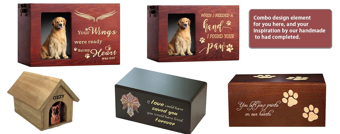 Pet Cremation Urn with Photo Frame, Cedar Memorial Urn Diy Pattern and Levave Farewell Message