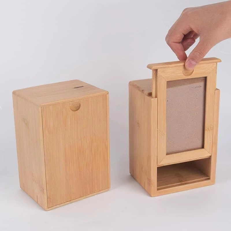 Realistic Frame Design Bamboo Pet Cremation Ashes