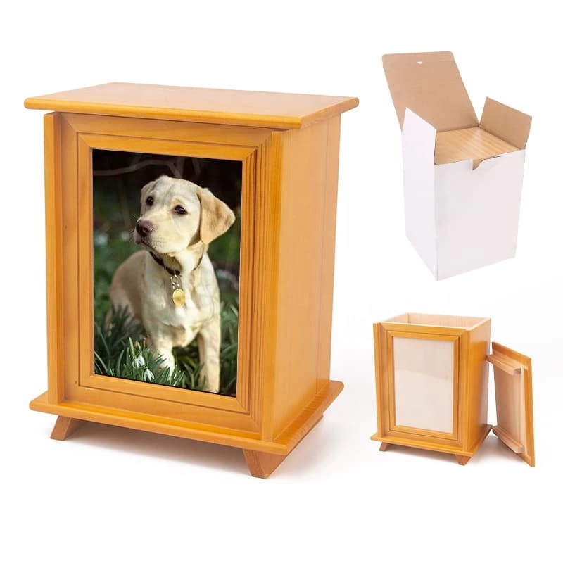 Freestanding Double-legged Design  Funeral Photo Frame Woden Pet Urn