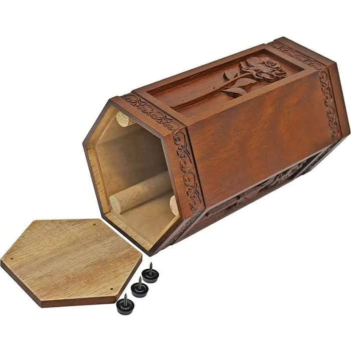 Handmade Rose Style Wooden Urns for Ashes