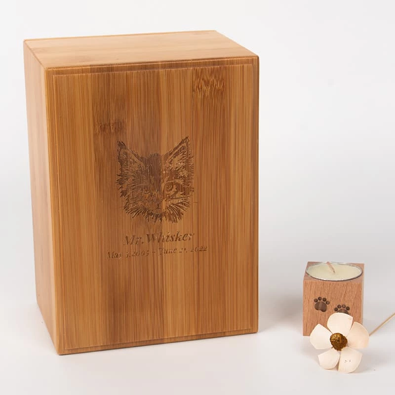 Bamboo Keepsake Pet Casket for pet or Human Ashes