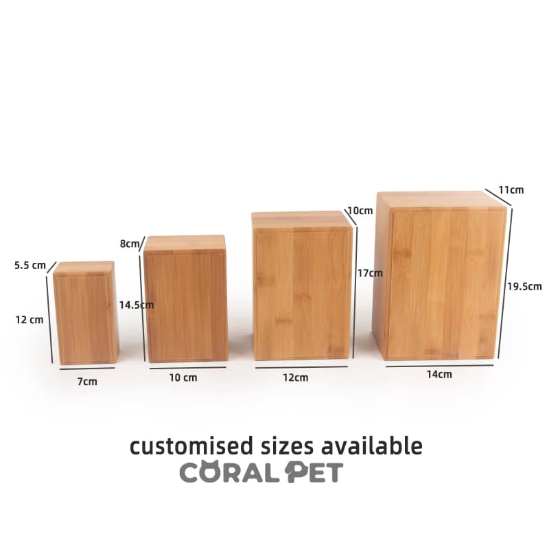 Bamboo Keepsake Pet Casket for pet or Human Ashes