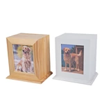 Bigger Photo Frame Cremation Urn for Pets, Pine Wood Urn