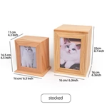 Bigger Photo Frame Cremation Urn for Pets, Pine Wood Urn