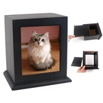 Bigger Photo Frame Cremation Urn for Pets, Pine Wood Urn