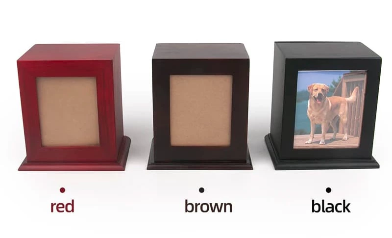Bigger Photo Frame Cremation Urn for Pets, Pine Wood Urn