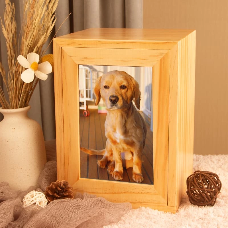 Poto Frame Design Wooden Cremation Urn for Pets