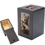 Small Pet Cremation Urn, Solid Wood Cat Dog Memorial Coffin Rabbit