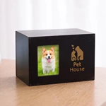 Photo Frame Pine Woode Pet Cremation Urn for Ashes