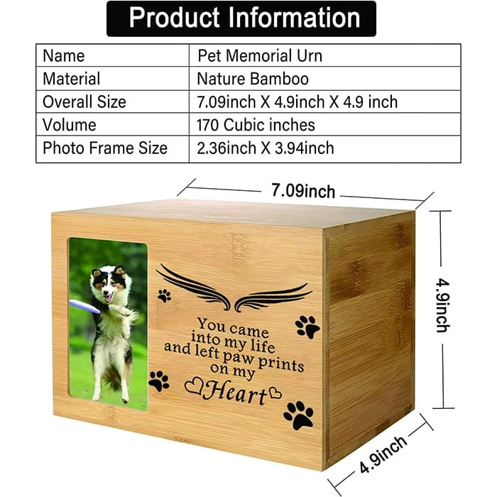 Nature Bamboo Pet Caskets Urns, Keepske Cremation Pet Ashes Casket