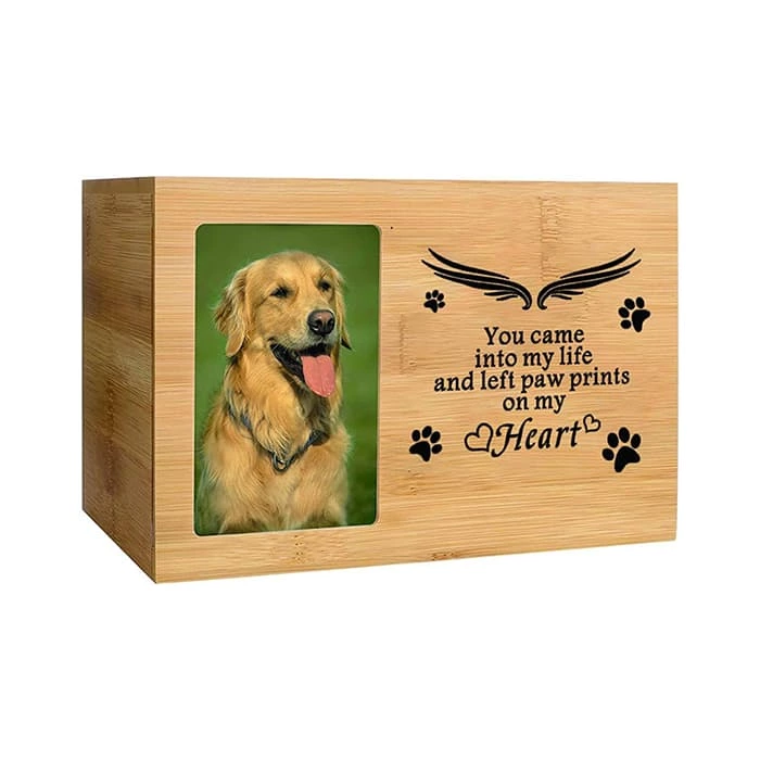 Nature Bamboo Pet Caskets Urns, Keepske Cremation Pet Ashes Casket