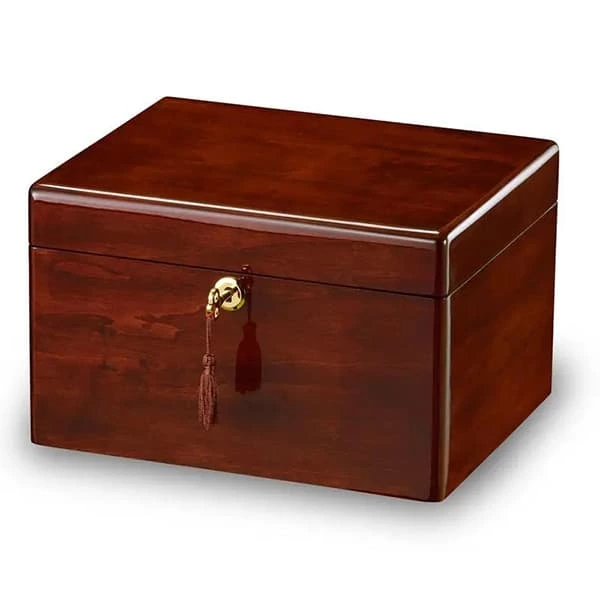Poplar Wood Cremation Urn Inlay Marble or High-gloss Veneers