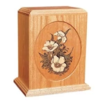 Solid Wooden Cremation Urn Inlay Handmade Pattern