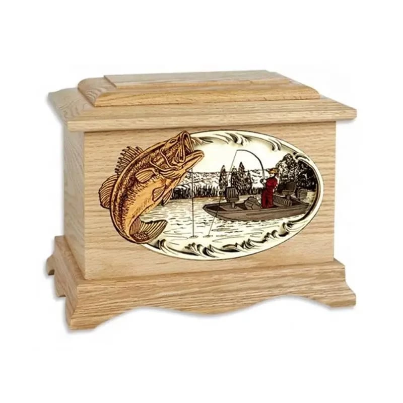 Solid Wooden Cremation Urn Inlay Handmade Pattern