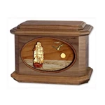Solid Wooden Cremation Urn Inlay Handmade Pattern