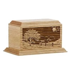 Solid Wooden Cremation Urn Inlay Handmade Pattern
