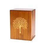 Funeral Wooden Urn for Human Ashes with Life Tree Pattern