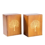 Funeral Wooden Urn for Human Ashes with Life Tree Pattern