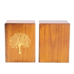 Funeral Wooden Urn for Human Ashes with Life Tree Pattern