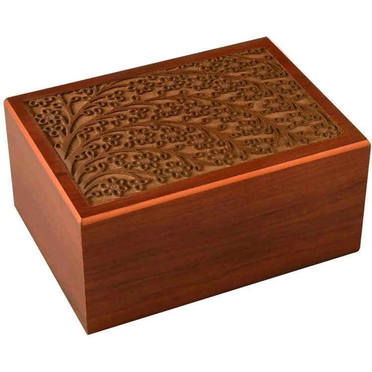 Medium Dark Reddish Brown Rosedwood Cremation Urn