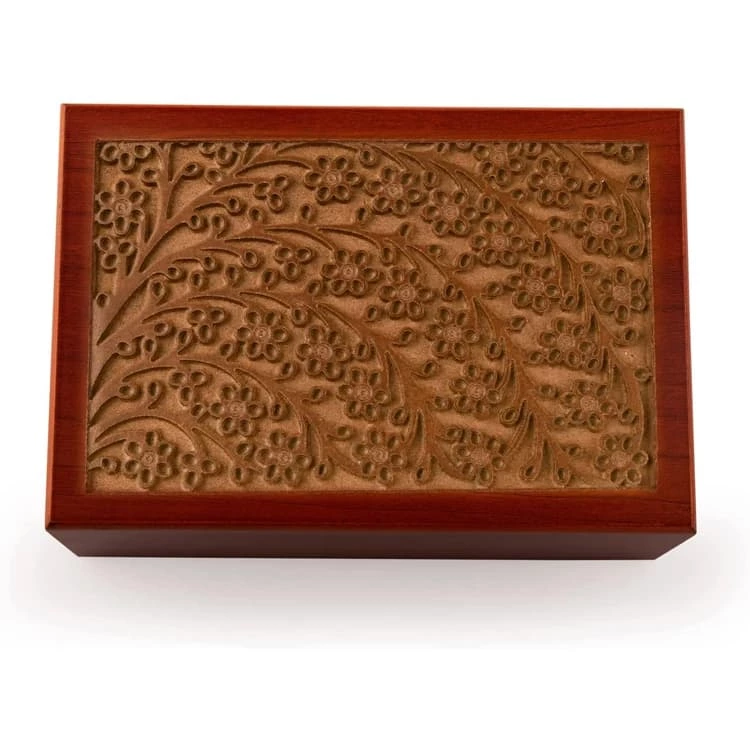 Medium Dark Reddish Brown Rosedwood Cremation Urn